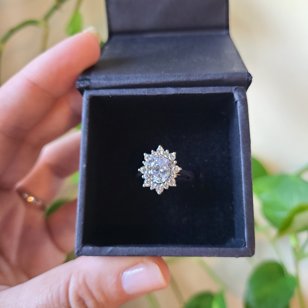 NWOT Faux Diamond Sterling Silver Ring